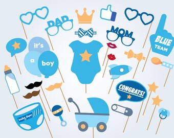 Printable Baby Shower Photo Booth Props It's a boy | Etsy