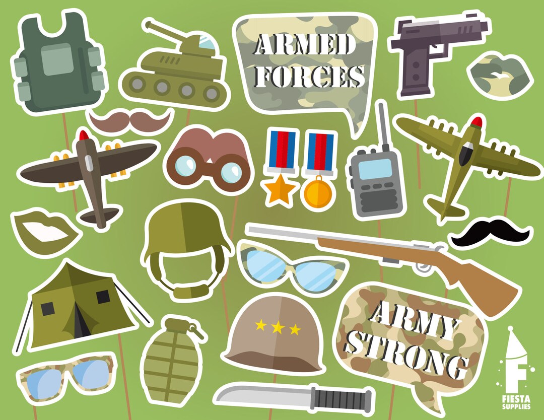 Army Printable Photobooth Props Printable Camoflage - Etsy