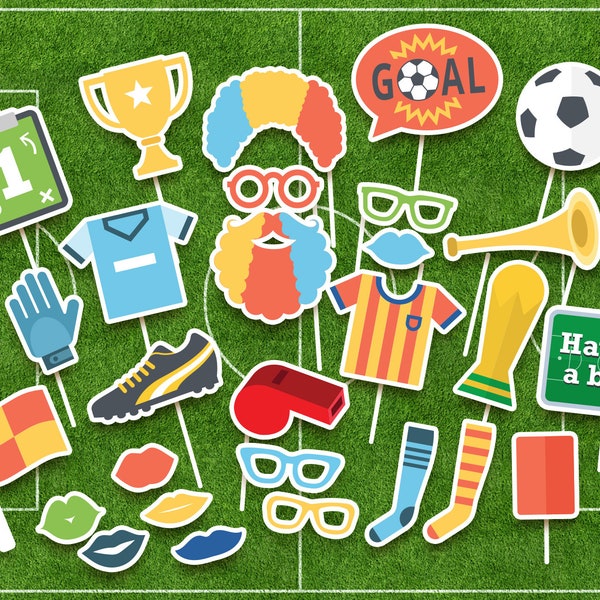 Soccer Printable Photobooth Props, Printable soccer props, soccer Party Props, Printable soccer props, Sport Printable props, soccer party