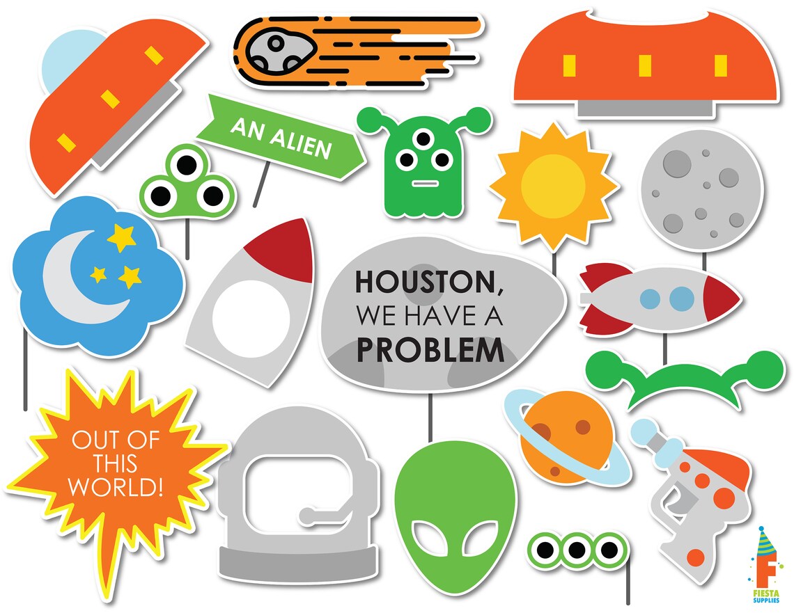 Space Photo Booth Props Rocket Photobooth Props Spaceship Etsy