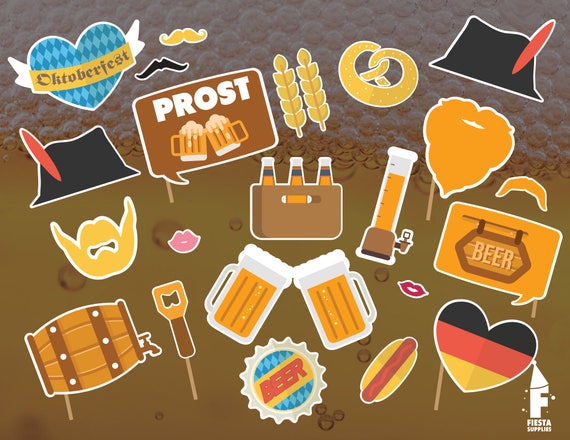 Items similar to Oktoberfest Printable Photo Booth Props, Oktoberfest ...