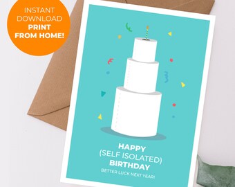 Funny Birthday Card, Pandemic Funny Card, Social Distancing Birthday Card, Self Isolation Card, Quarantine Card, Pandemic 2020 Card