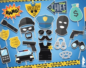 Printable Cops and Robbers photo booth- Printable Cops and Robbers props- Cops and Robbers props- Cops and Robbers party- Cops and Robbers