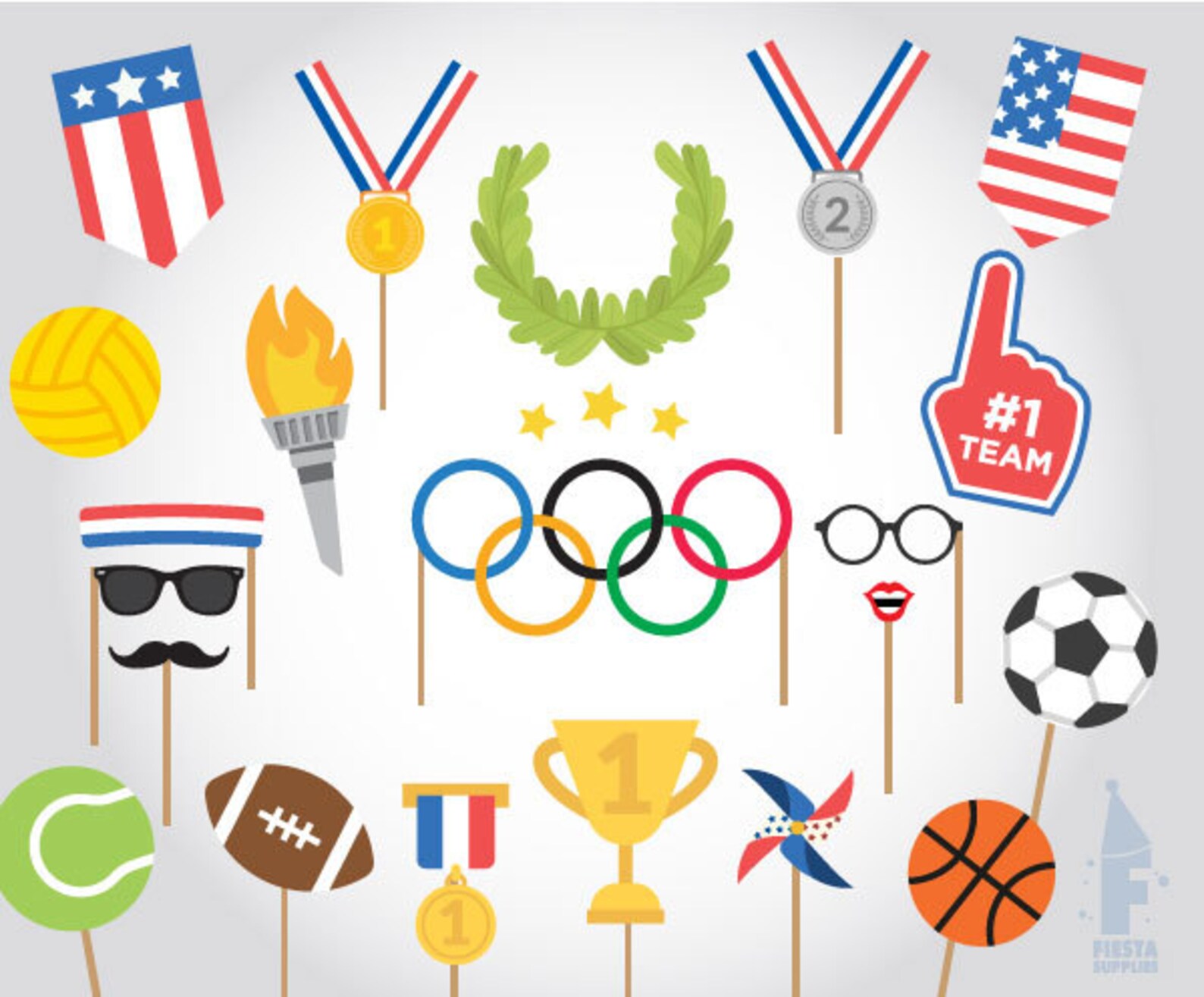 Printable Olympics Photo Booth Props RIO 2016 Photobooth Etsy