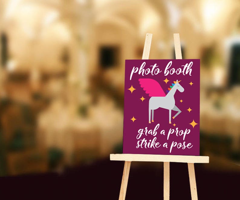 Unicorn Photo Booth Props Unicorn Party Decor Unicorn Photo Props Birthday Party Photo Booth Props unicorn Party Decor Rainbow Party image 2