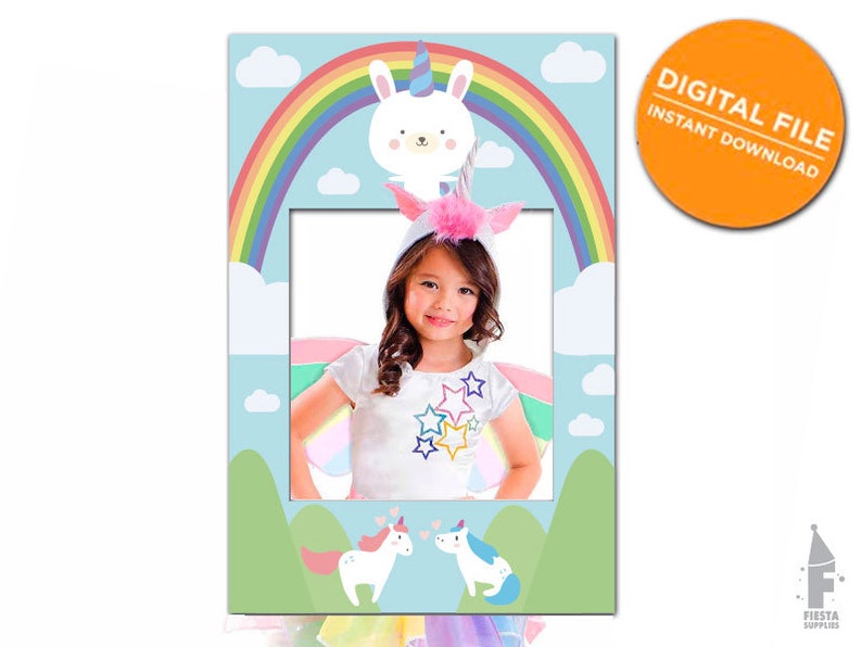 Unicorn Photo Booth Frame Selfie Party Printable Digital