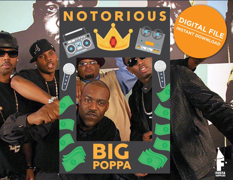 Hip Hop Photo Booth Frame 90s Party Image 0