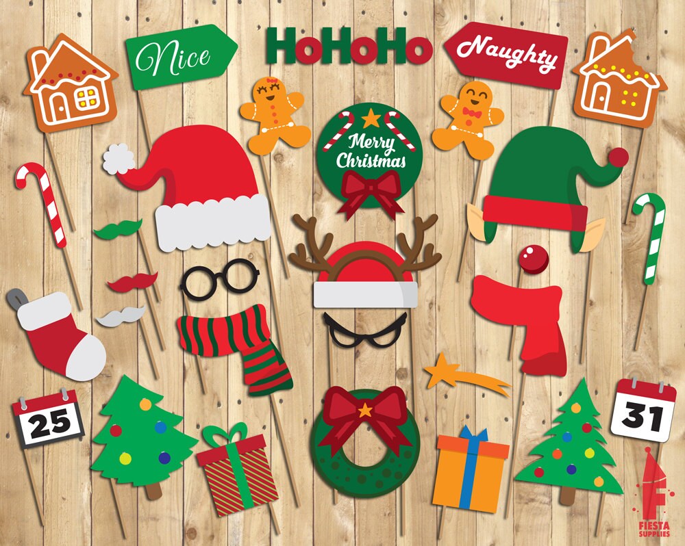 Christmas props photo booth props photobooth props merry Etsy