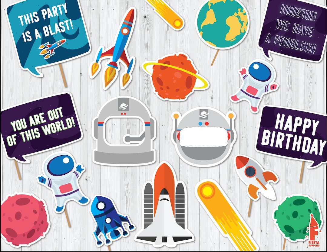 Outer Space Props Digital Printable. Outer Space Birthday. DIY Space ...