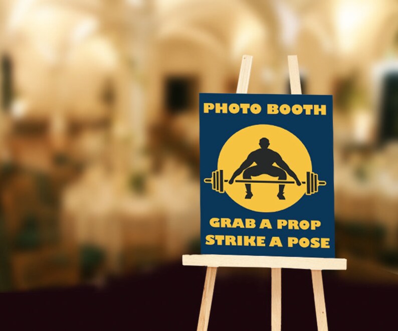 Fitness Wedding Photo Booth Props Printable wedding Etsy