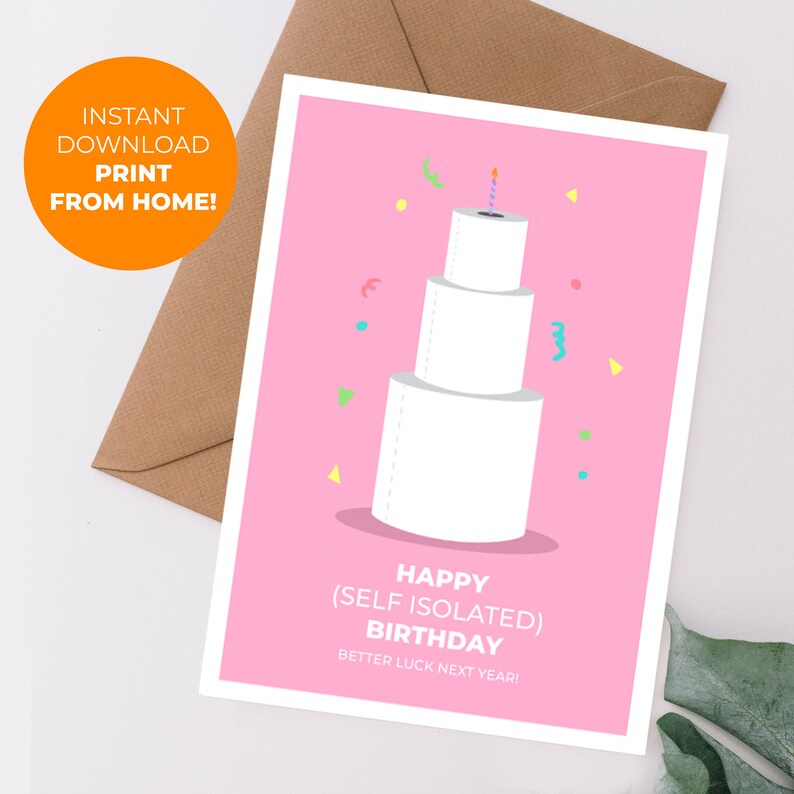 Funny Birthday Card, Pandemic Funny Card, Social Distancing Birthday Card, Self Isolation Card, Quarantine Card, Pandemic 2020 Card 画像 1