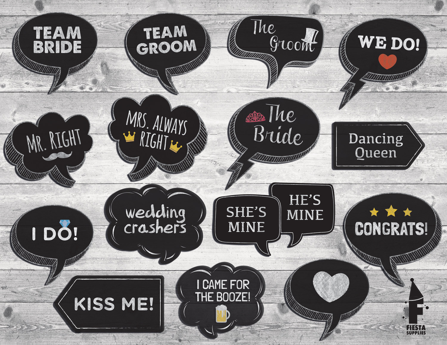 Printable Wedding Photo Booth Props Speech Bubbles Wedding | Etsy