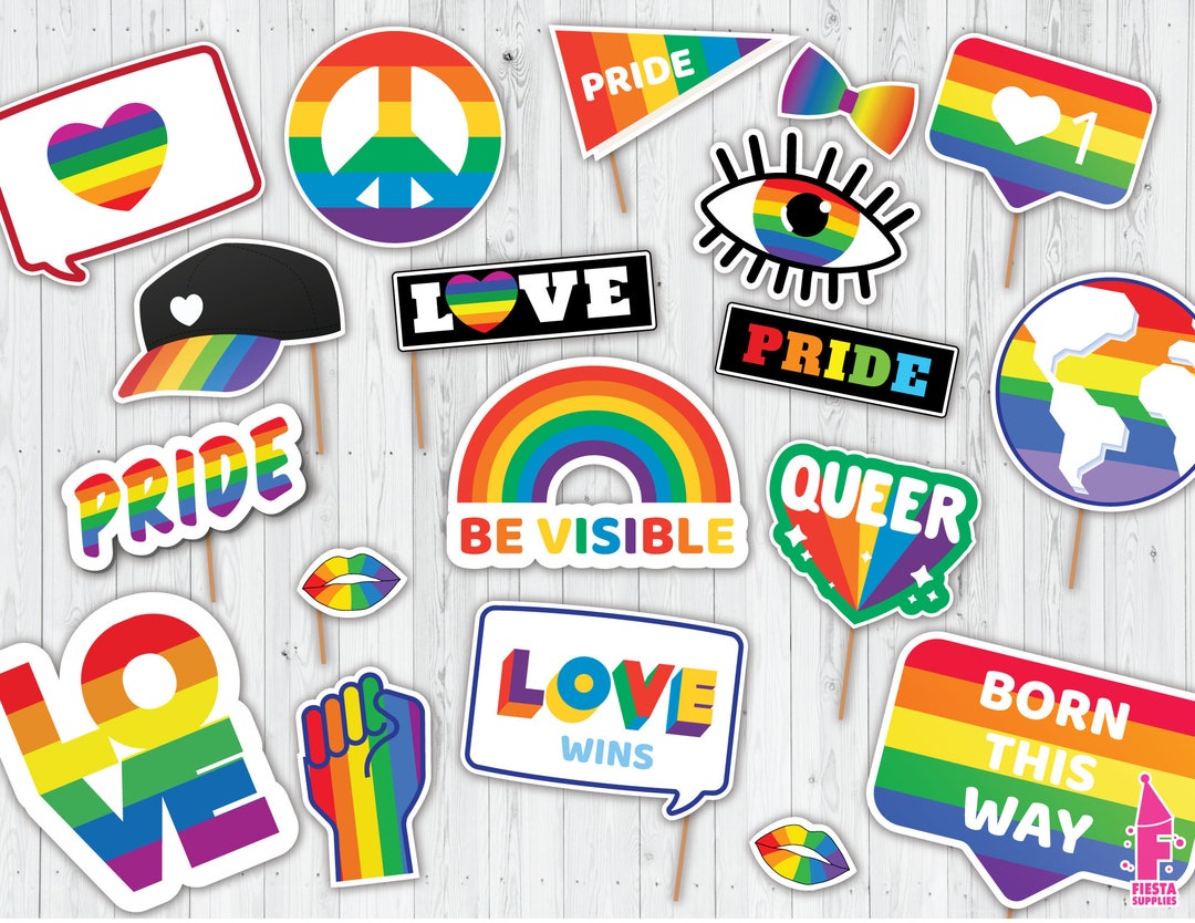 Printable PRIDE FESTIVAL Celebration Photobooth Props Gay Pride LGBTQ