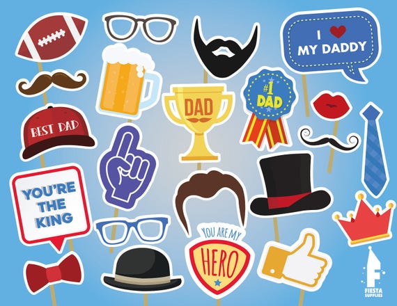 Items similar to Printable father's day photo booth, Printable father's ...
