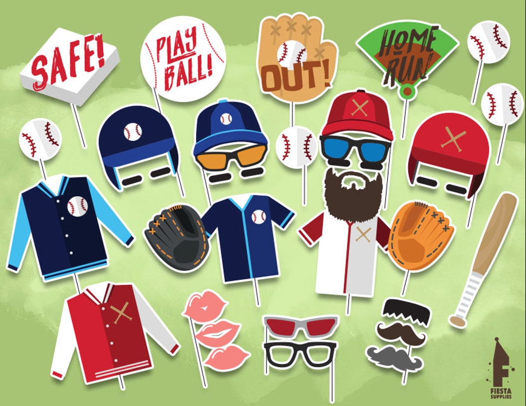 Baseball Printable Photobooth Props Printable Baseball Props Baseball