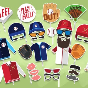 Baseball Printable Photobooth Props Printable Baseball Props Baseball ...