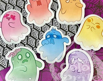Colorful Ghosties Sticker Set