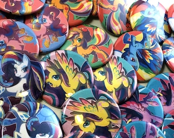 Rainbow Power Mane 6 Button Set
