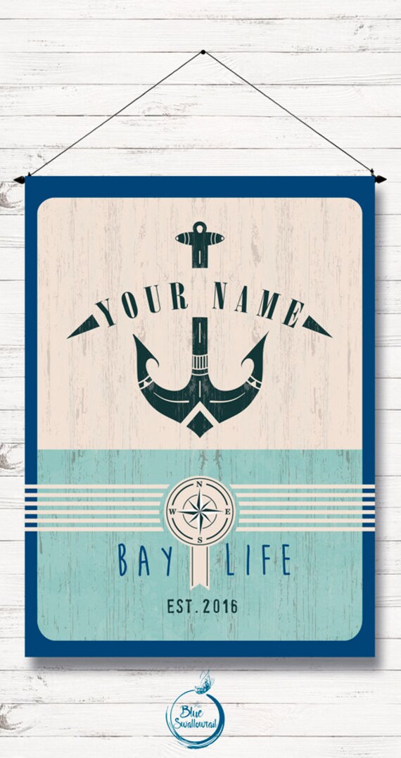 Personalized Flag Anchor Nautical Compass Blue Green - Personalized Nautical Garden Flags Personalized Flag Anchor Nautical Compass Blue Green - Personalized Nautical Garden Flags