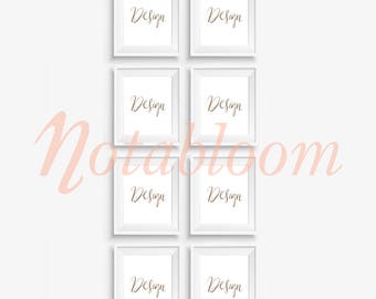 Download Free 8-UP 8 X 10 Contemporary White Portrait Frame Mock-Up / Stock Photo / Art Stock Image / Styled Stock / Shop Display / Advertisement PSD Template