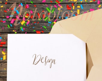 Download Free Confetti & Rustic Wood Party Invitation Mock-Up / New Year's / Birthday / Mock-Up / Styled Stock / Art Stock / Stationery / Greeting Card PSD Template
