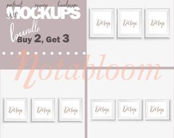 Download Free Contemporary 3-UP White Focal Frame Bundle Mock-Up / Stock Photo / Art Stock Image / Styled Stock / Shop Display / Advertisement PSD Template
