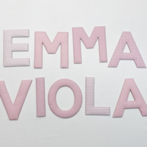 Letras de tela - rosa
