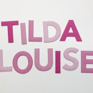 Letras de tela - rosa