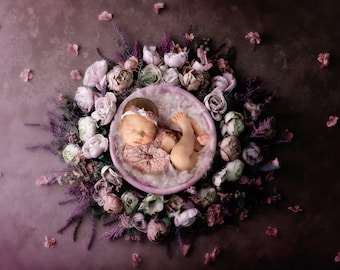 Newborn Digital Backdrop, Newborn Digital Background Earthy Tones Floral Backdrop, Newborn Photography Backdrop Digital, Girl Floral Wreath
