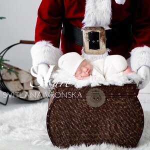 Santa Claus Newborn Digital Backdrop, Christmas Newborn Digital Background, Christmas Backdrop for Newborn Composite