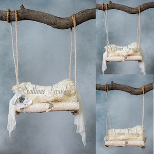 Baby Swing set of three, Digital Backdrop for newborn photography, Newborn Digital Backdrops Instant Download, wooden swing for newborn