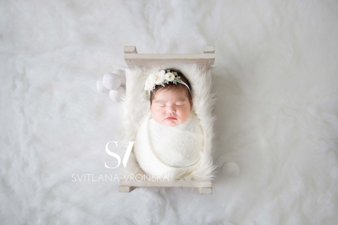 White Christmas Baby Bed Newborn Digital Backdrop Newborn Etsy