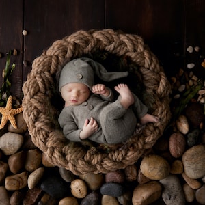 Newborn Digital Backdrop Sea Shore nest Newborn Digital Background, Newborn Photo Composite