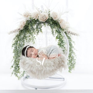 Newborn Digital Backdrop Floral BOHO Swing Newborn Digital Background Newborn Photography Backdrop