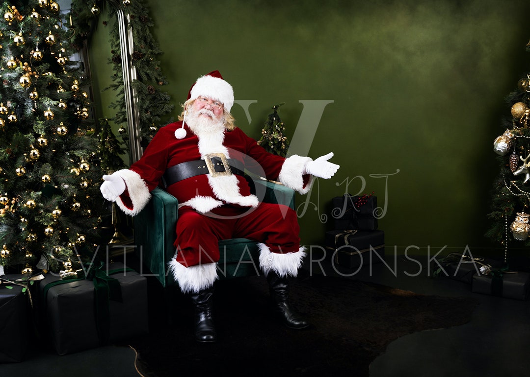 Santa Claus Christmas Digital Backdrop Santa Digital - Etsy