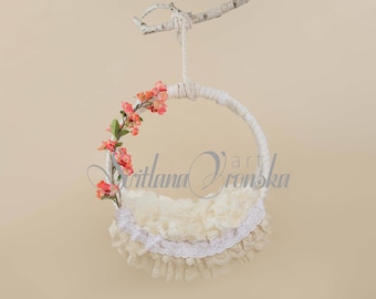 Nouveau-né numérique toile de fond/prop suspendus floral balançoire pour bébé nouveau-né pour nouveau-né composite