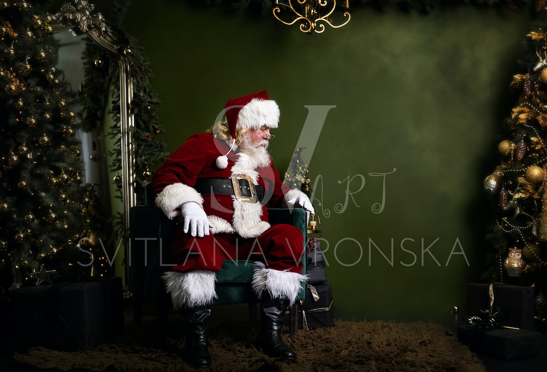 Santa Claus Digital Backdrop Christmas Digital Background - Etsy