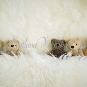 Digital Background with Adorable Teddy Bears - Digital Backdrop Newborn Prop, Boy Digital Backdrop, Girl Digital Backdrop