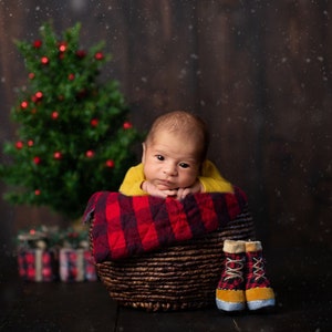 Newborn Digital backdrop Falling Snow Cozy Cabin Feeling Digital background Newborn Photography prop, Little Lumberjack | Christmas