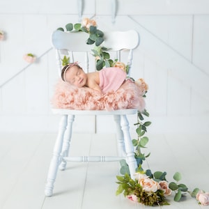 Newborn Digital Backdrop Floral Backdrop for Newborn Photography Newborn Digital Background White Background Pink Fur Digital Prop