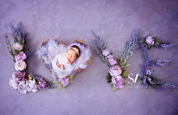 Love Newborn Digital Backdrop - Etsy