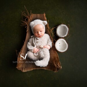 Newborn Digital Backdrop Rustic Wood with Coconut Newborn Digital Background