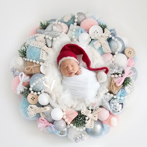 Newborn Digital Backdrop Beautiful Christmas Wreath Newborn Digital Background Pastel Colors Backdrop Winter Backdrop Digital Wreath