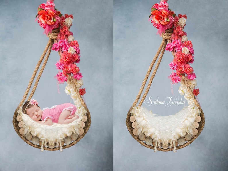 Digital Backdrop Prop for Newborn Photography Wooden Swing Etsy