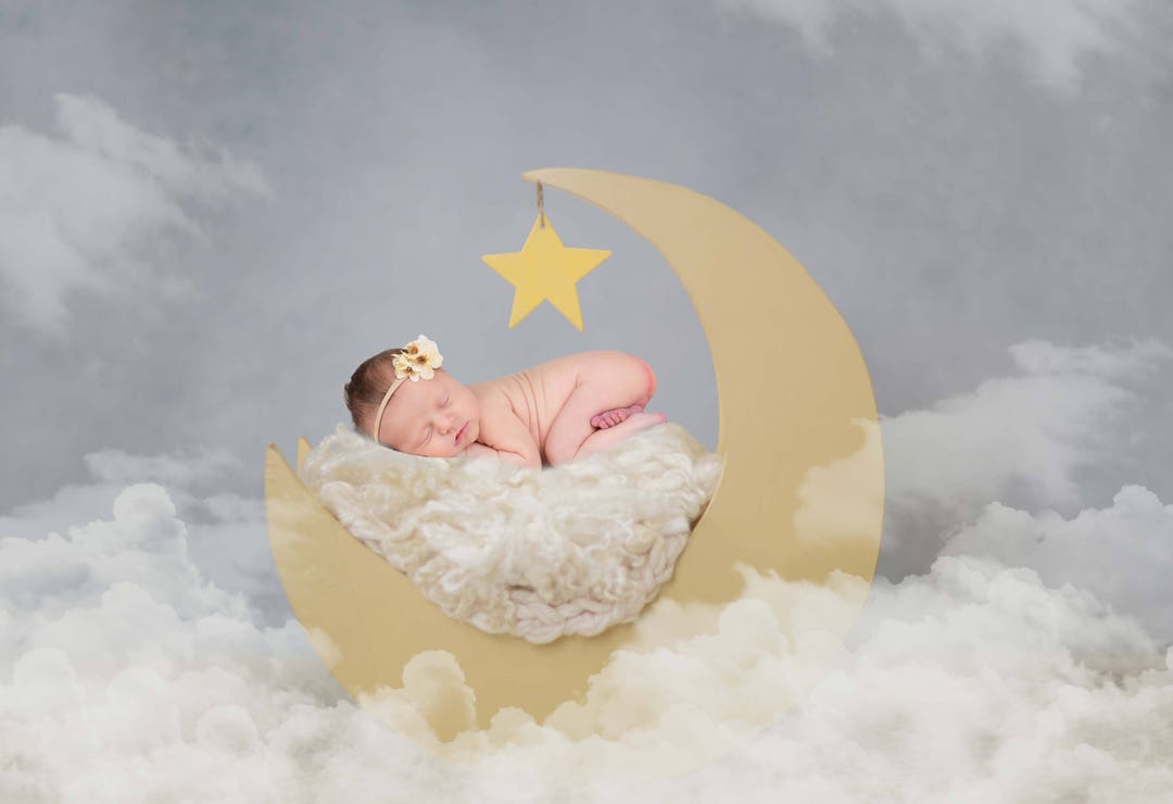 Digital Backdrop Newborn Photography Prop Dreamy Moon Digital
