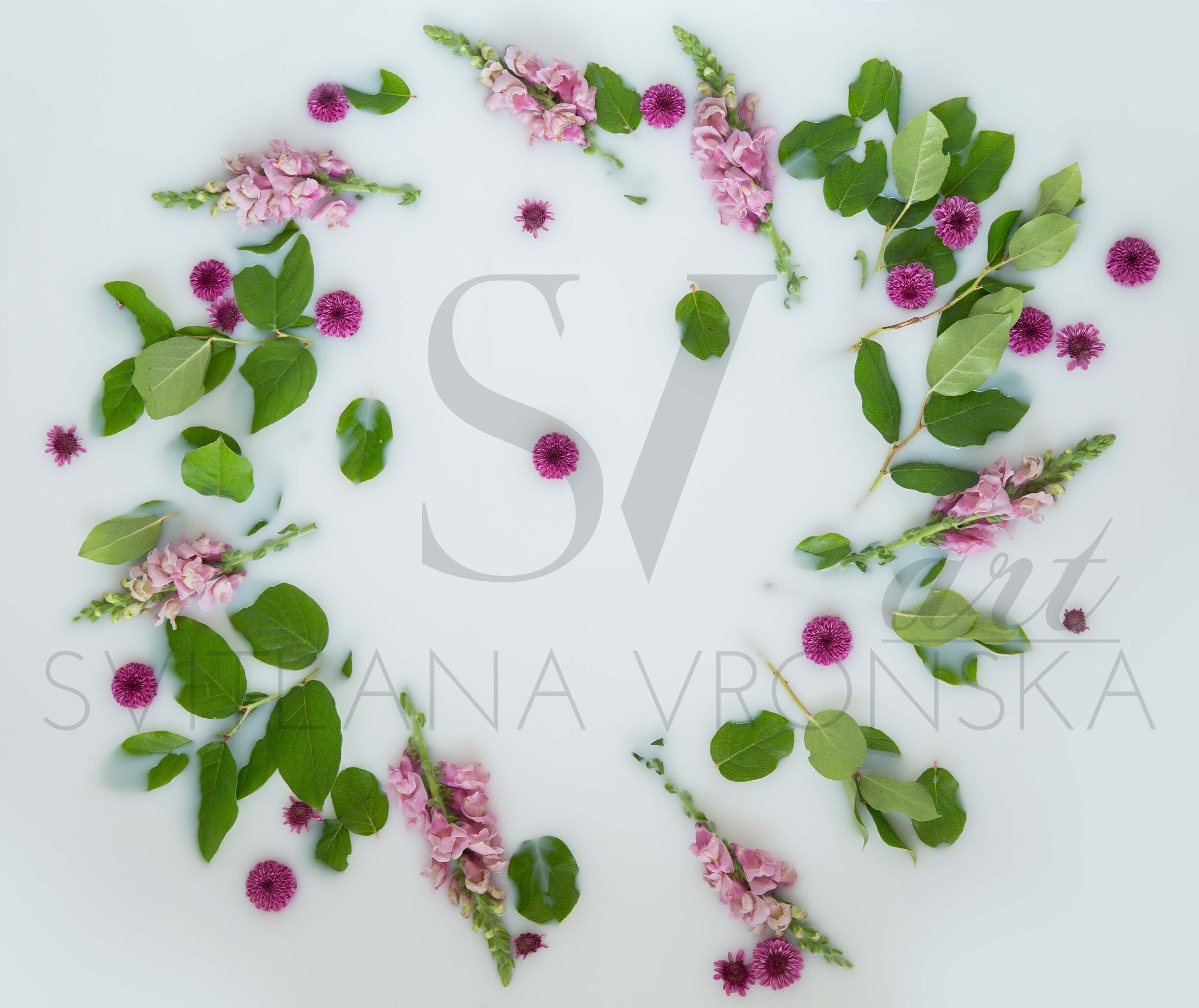 Milk Bath Digital Backdrops Newborn Floral Milk Bath Digital | Etsy