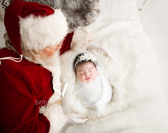 Santa Claus Digital Backdrop Newborn Digital Background, Newborn Photography Composite, Newborn Christmas Backdrop