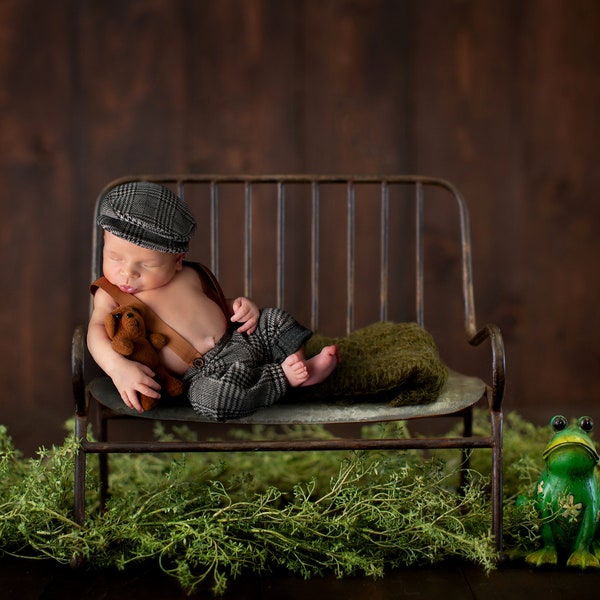 Newborn Digital Backdrop, Baby Bench with Greeneries Digital Prop, Newborn Digital background, Newborn Post processing Composite Backdrop