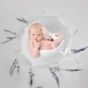 Newborn Digital Backdrop Newborn Milk Bath Composite Milk Crown Backdrop Newborn Digital Background
