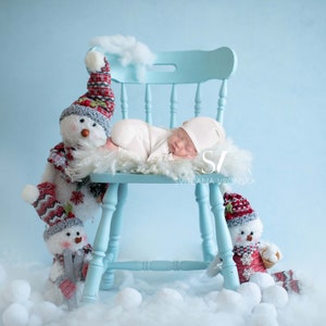 Newborn Digital Background Winter Snowman Digital Backdrop Newborn Christmas Backdrop